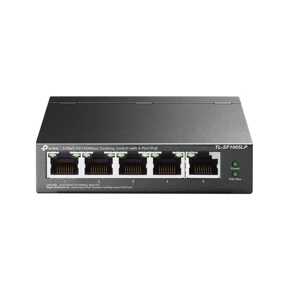 HUB Switch puertos 5 puertos RJ-45 Ethernet TP-LINK TL-SF1005LP | Fast Ethernet (10/100), Negro