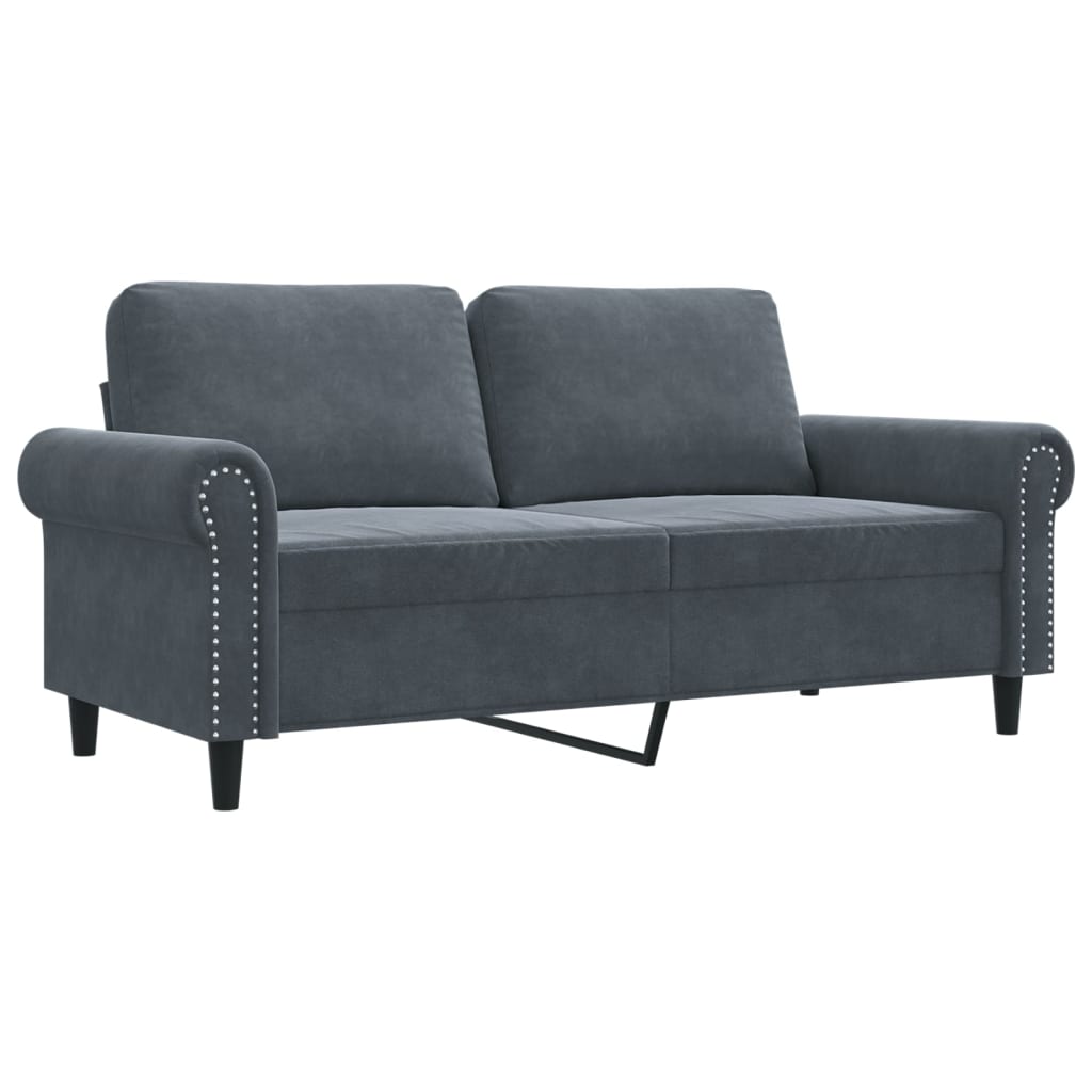 vidaXL Sofá de 2 plazas de terciopelo gris oscuro 140 cm