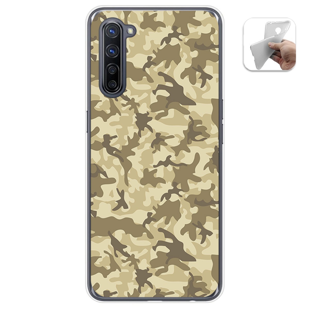 Tumundosmartphone Funda Gel Tpu para Oppo Find X2 Lite diseño Sand Camuflaje Dibujos