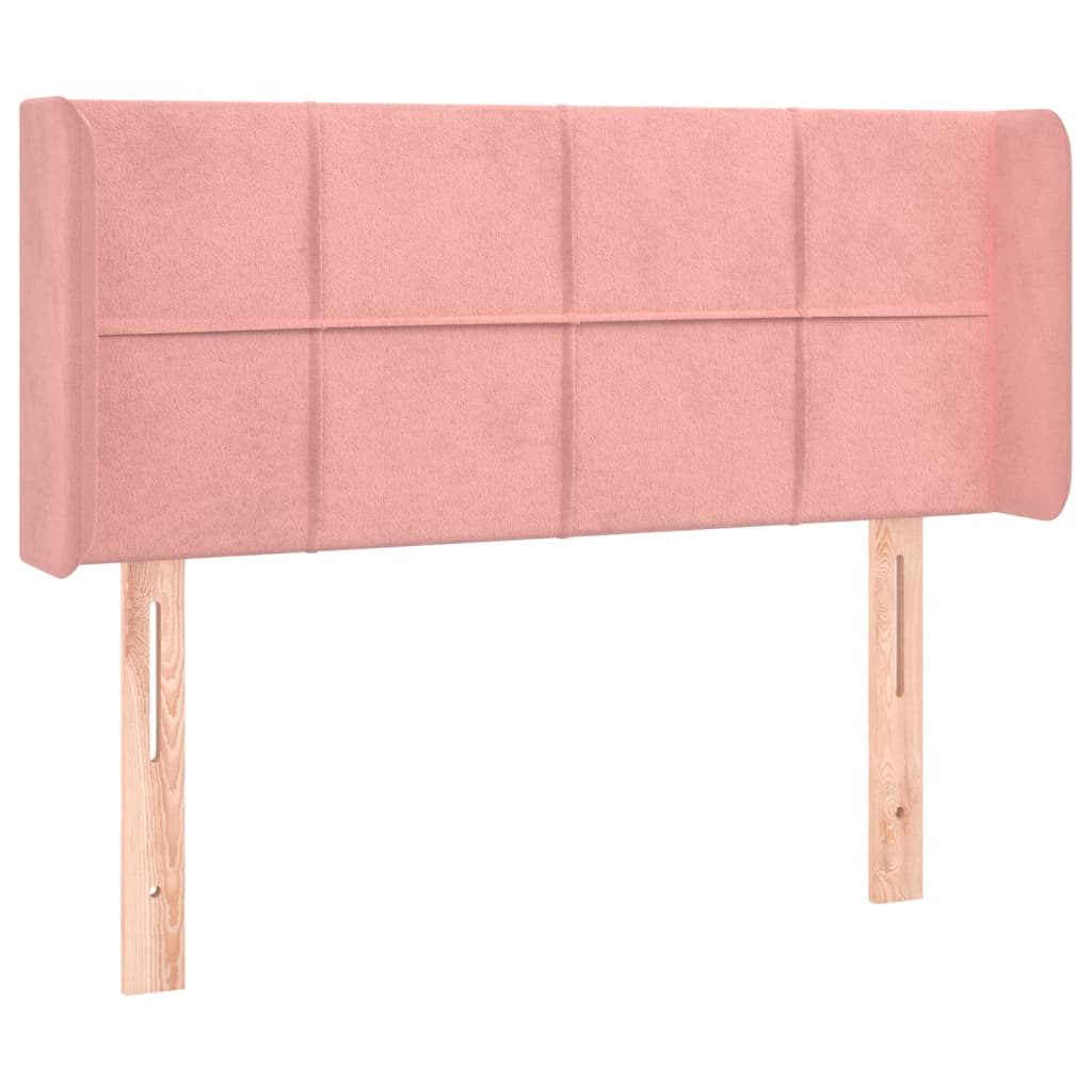 vidaXL Cabecero con LED de terciopelo rosa 103x16x78/88 cm