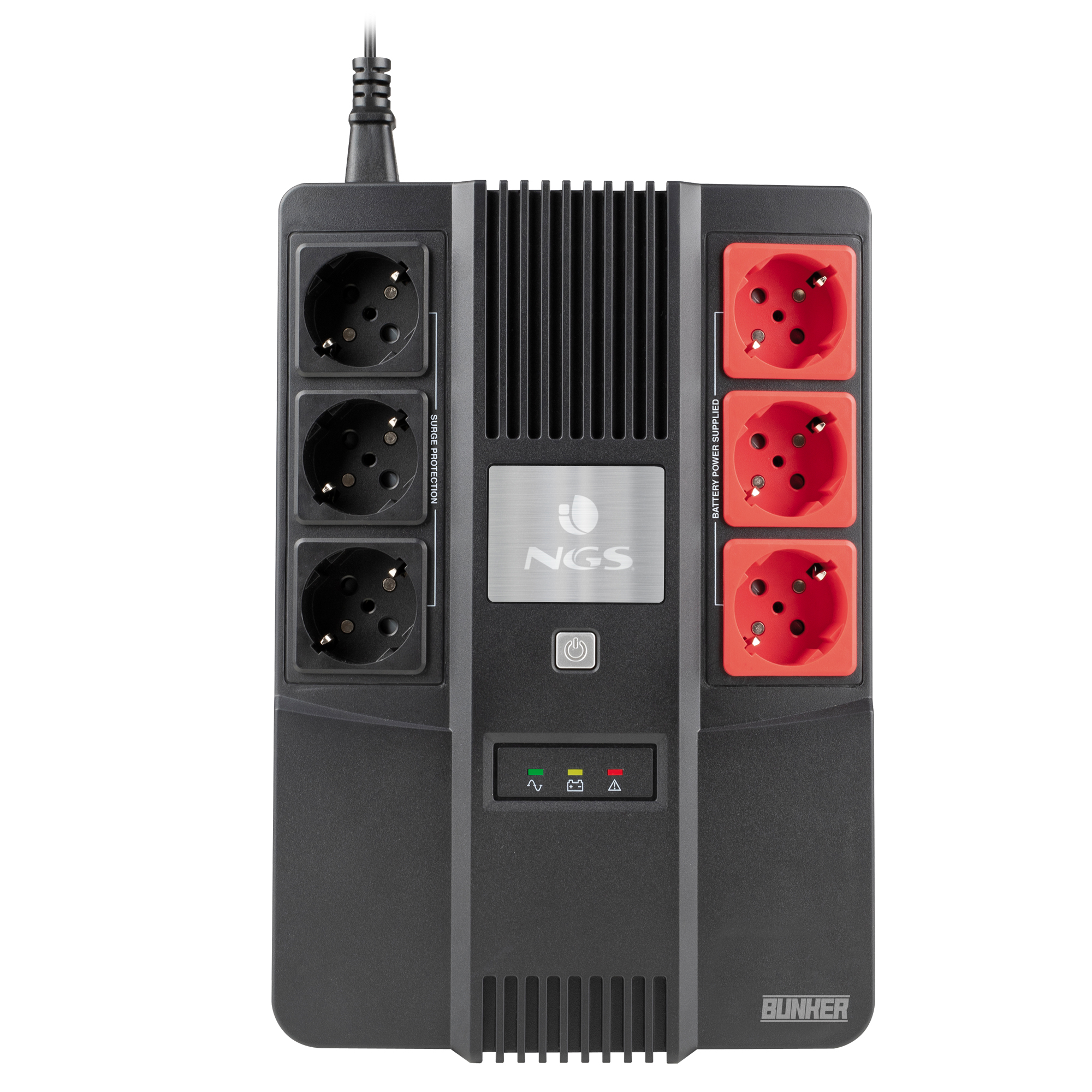 NGS SAI FORTRESS BUNKER 600VA 360W con Batería de 12V/7 | Función AVR | 6 TOMAS SCHUKO | Protección Contra Sobretensiones