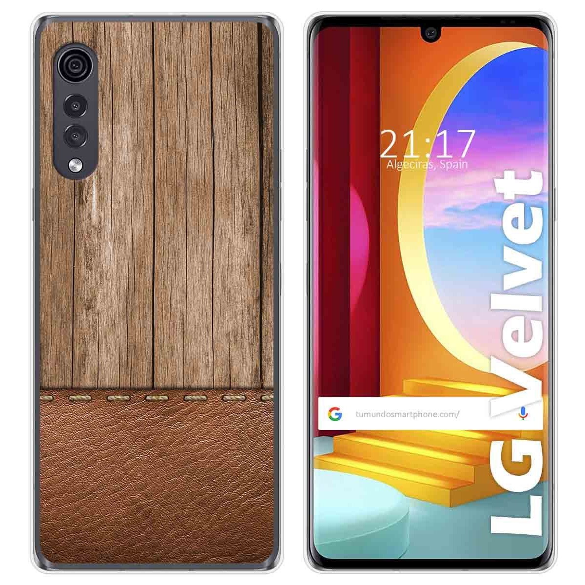 Tumundosmartphone Funda Gel Tpu para LG Velvet 5G diseño Madera 09 Dibujos