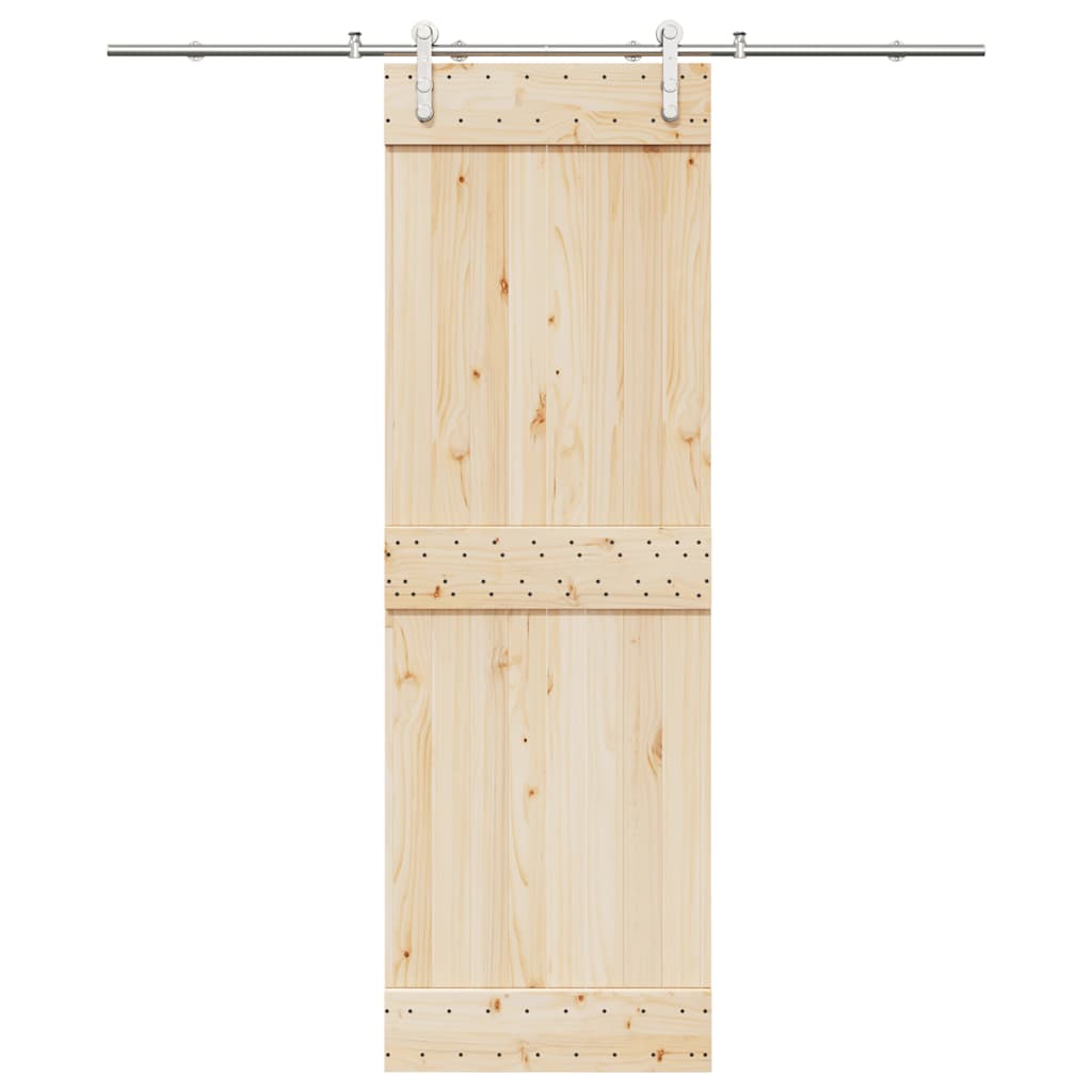 vidaXL Kit de herrajes para puerta corredera 200 cm acero plateado
