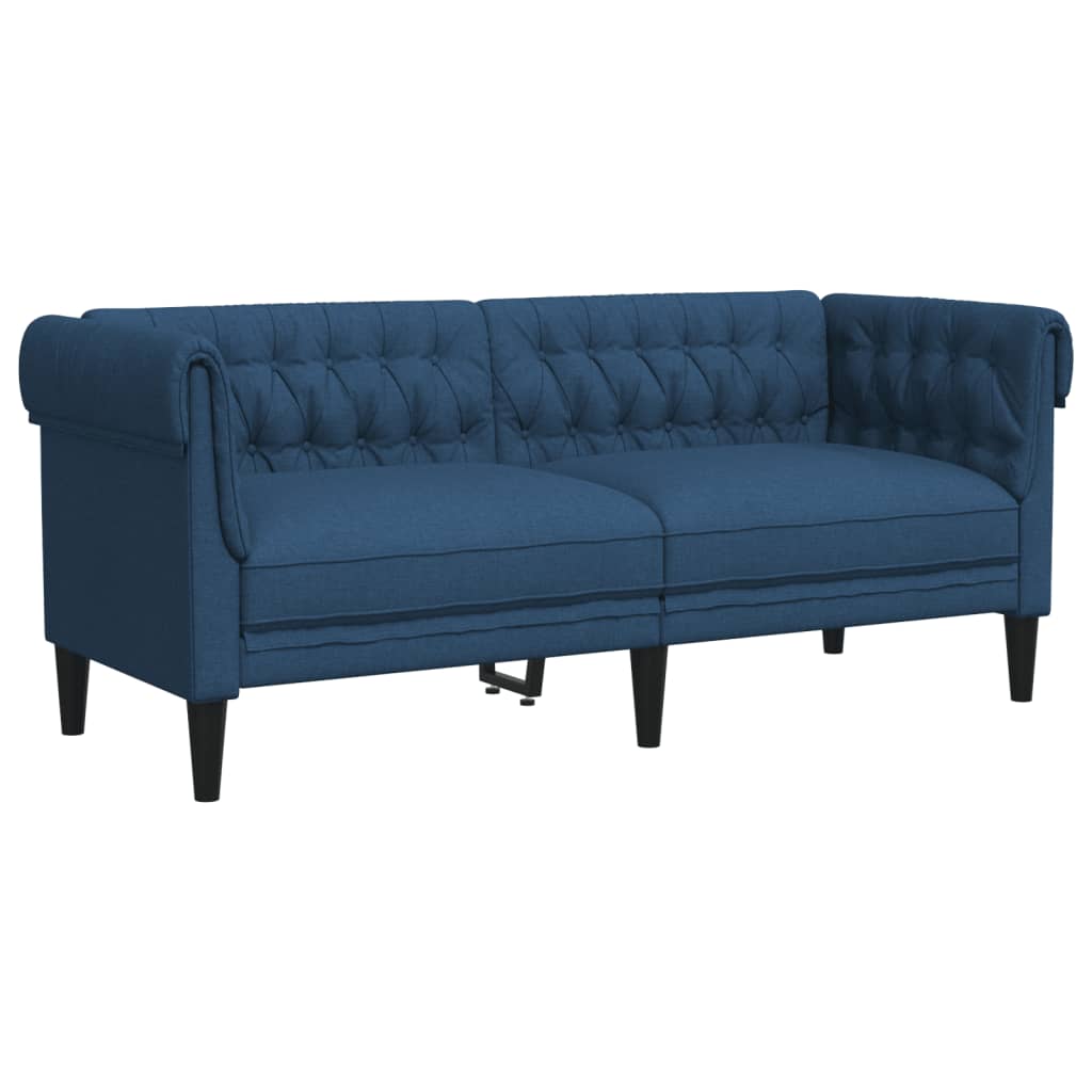 vidaXL Sofá Chesterfield de 2 plazas tela azul