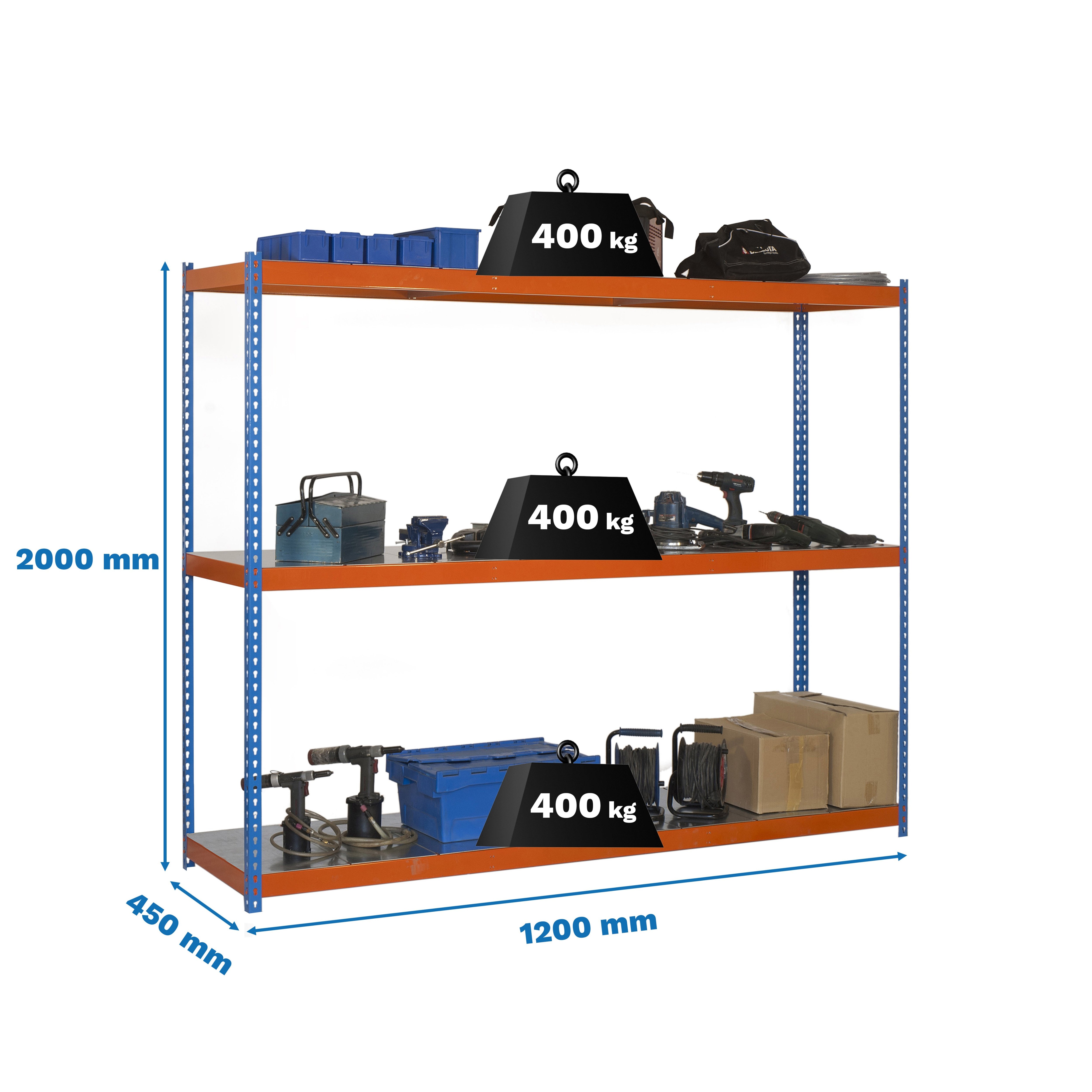 Estantería SIMONRACK Ecoforte 1204-3 metal azul/naranja/galva