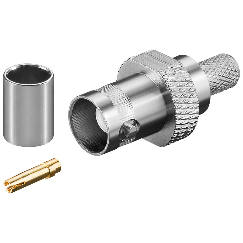 Conector BNC Hembra Goobay CRIMPAR RG59 BNC-110 Adaptadores para Ordenador