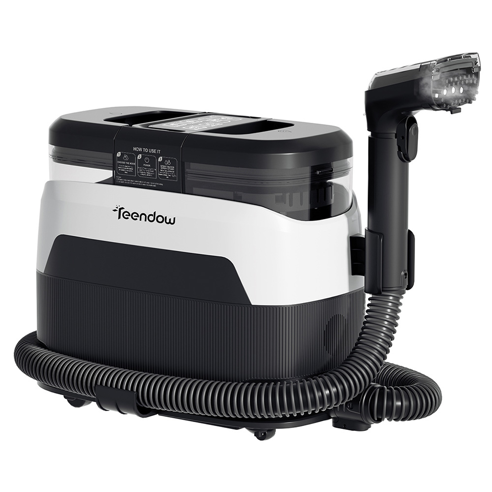Aspiradora Limpiador de agua para tapicería Teendow C6 Aspiradora Aspiradoras de líquidos y sólidos sin cable para mascotas Alfombras, potente succión de 12 KPa, bajo ruido (≤80 dB), capacidad del tanque de agua de 1250 ml