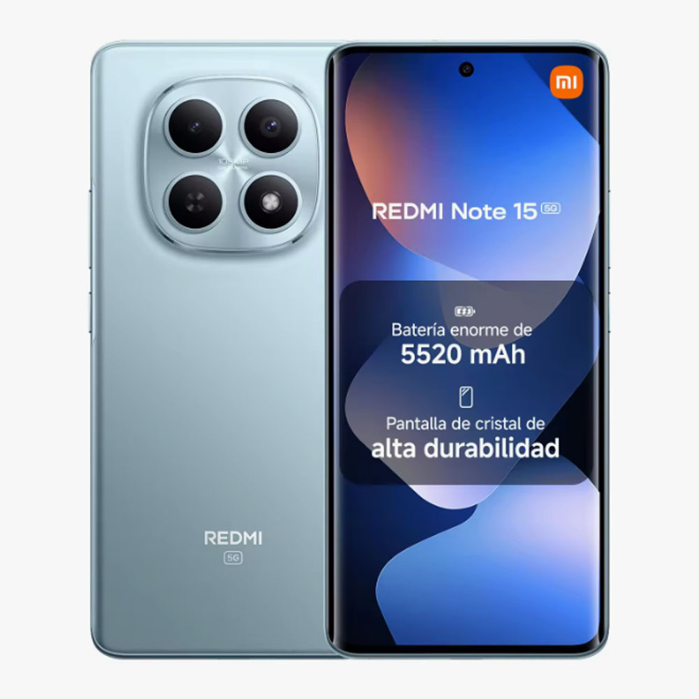 XIAOMI REDMI Note 15 5G - Smartphone de 6+128GB/8+256GB, Pantalla AMOLED FHD+ de 6,77", batería de 5520 mAh , Sin cargador