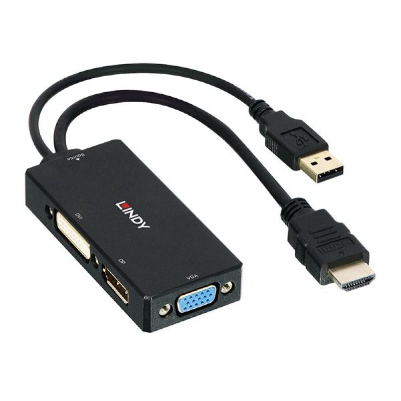 Hdmi to dp/dvi/vga converter