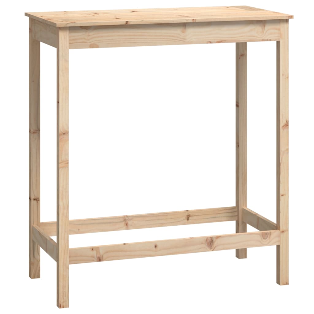 vidaXL Mesa alta de bar madera maciza de pino 100x50x110 cm en color Natural/Blanco | estructura resistente ideal para salón dormitorio o estudio
