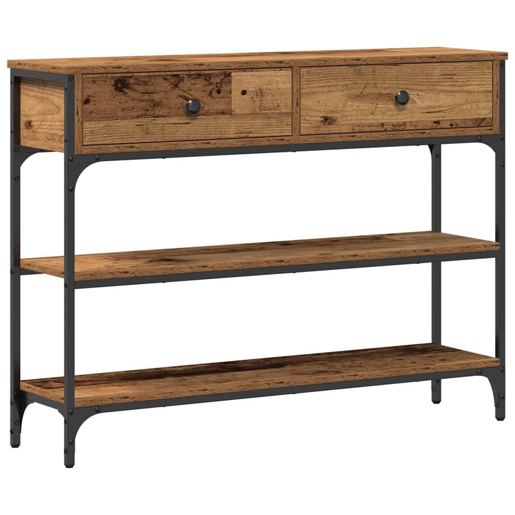 vidaXL Mesa Consola Madera vieja 100 x 25 x 75 cm Madera de ingeniería