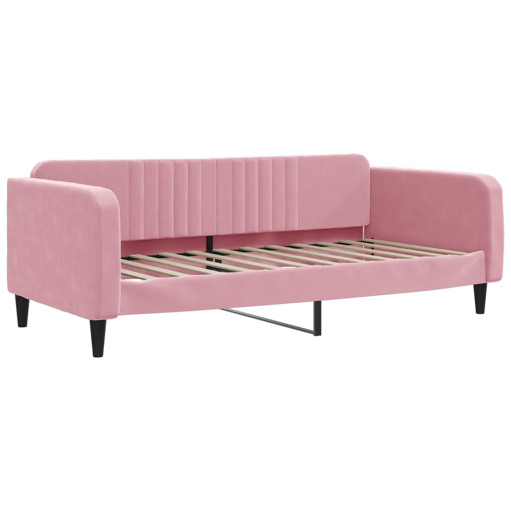 vidaXL Sofá cama sin colchón terciopelo rosa 90x200 cm