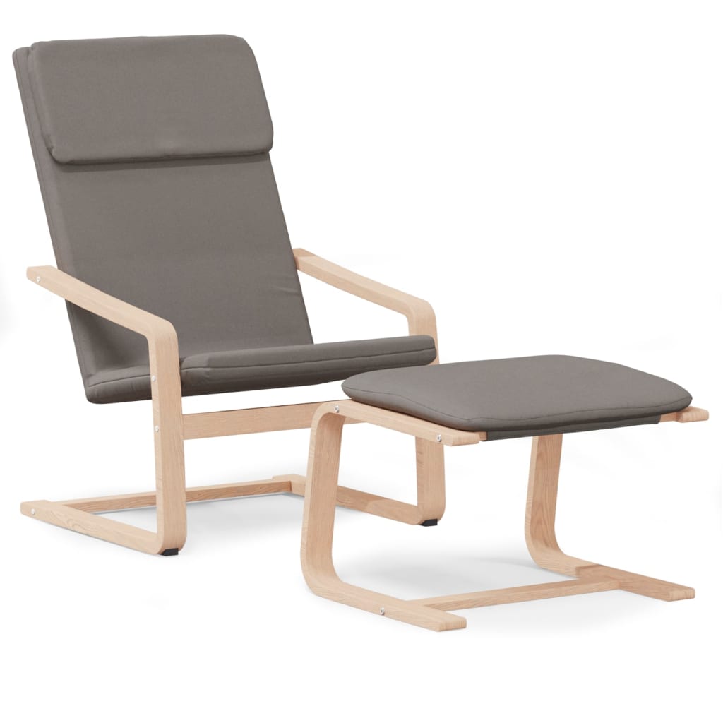 Vidaxl Sillón de Relax con Taburete Tela Gris Oscuro