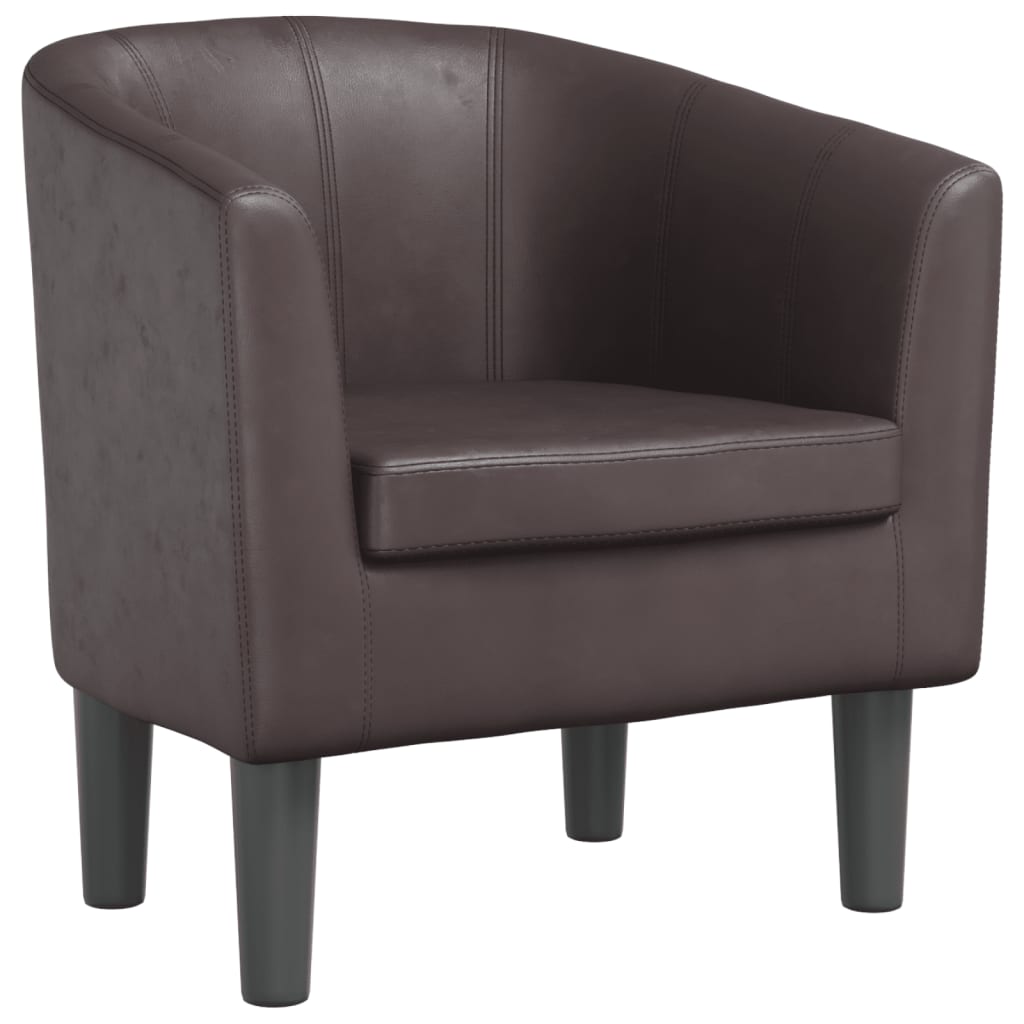 vidaXL Sillón cuero sintético marrón