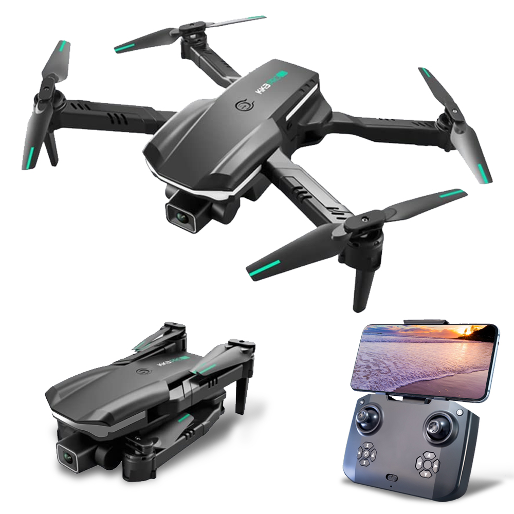 Niucom Mini dron con cámara dual Ultra HD 4K y mando inalámbrico radiocontrol diseño plegable y compacto con bolsa de transporte, grabación de vídeo y fotografías