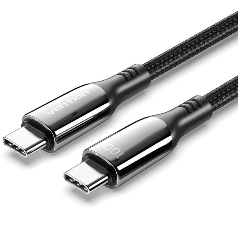 Cable usb 2.0 tipo-c 5a 100w vention ctkbav/ usb tipo-c macho - usb tipo-c macho/ 1.2m/ negro
