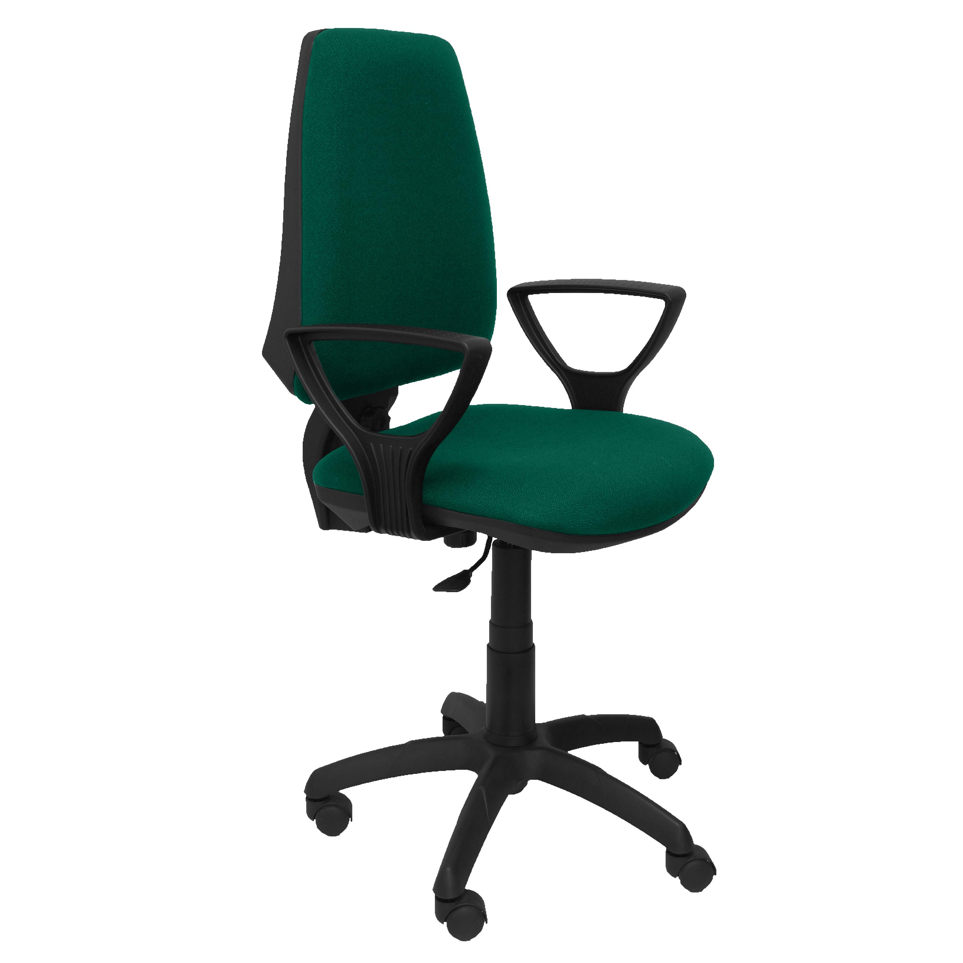 Silla de Oficina Ergonómica Piqueras Y Crespo con Brazos Fijos y Tapizado BALI Verde Esmeralda