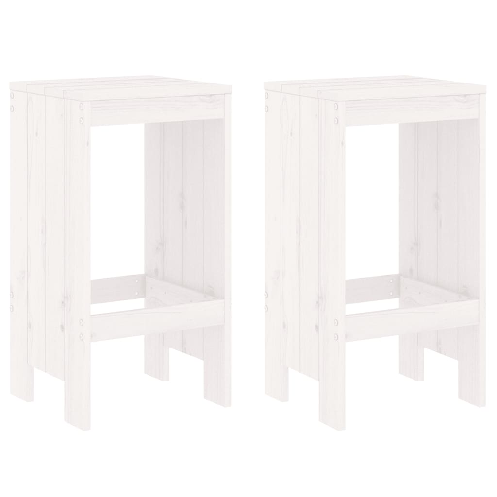 vidaXL Taburetes altos de Exterior, jardín, cocina 2 uds madera maciza 40x36x75 cm