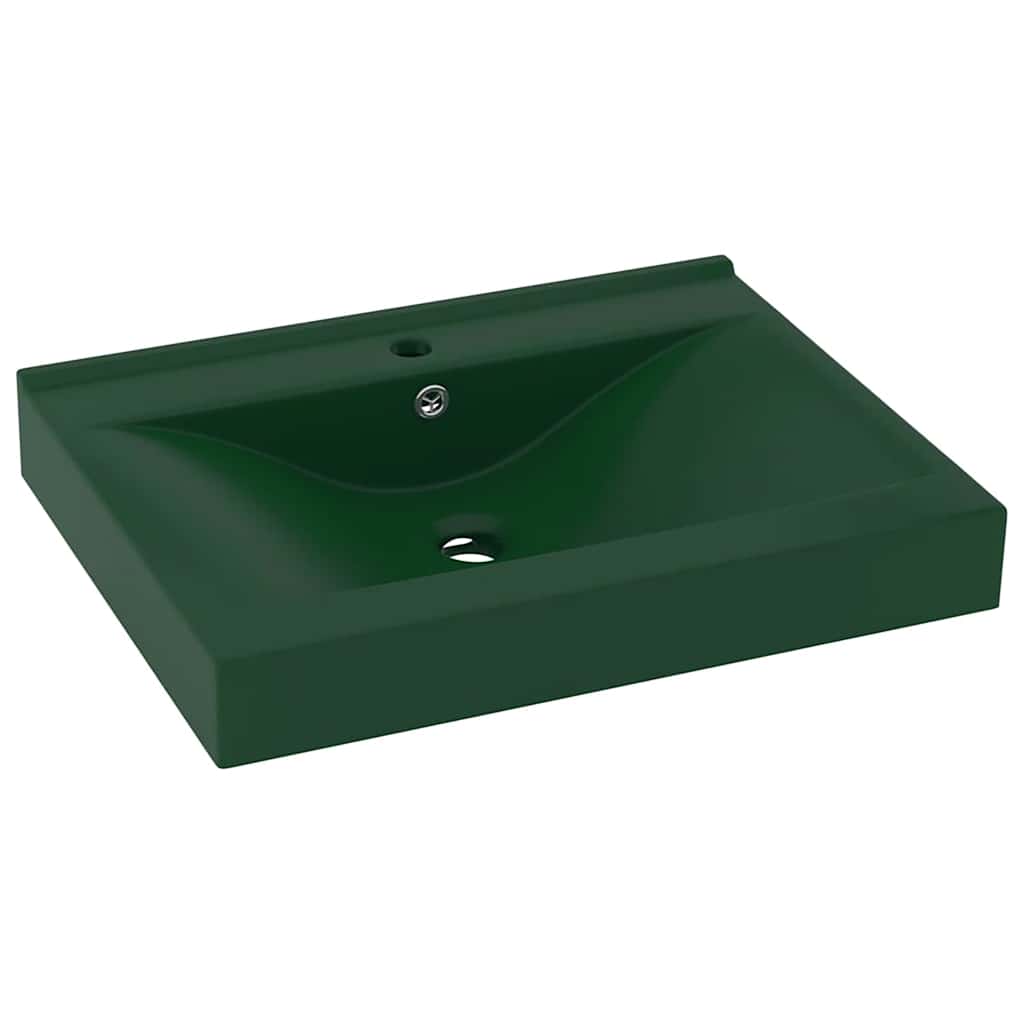 vidaXL Lavabo de lujo con grifo cerámica 60x46 cm