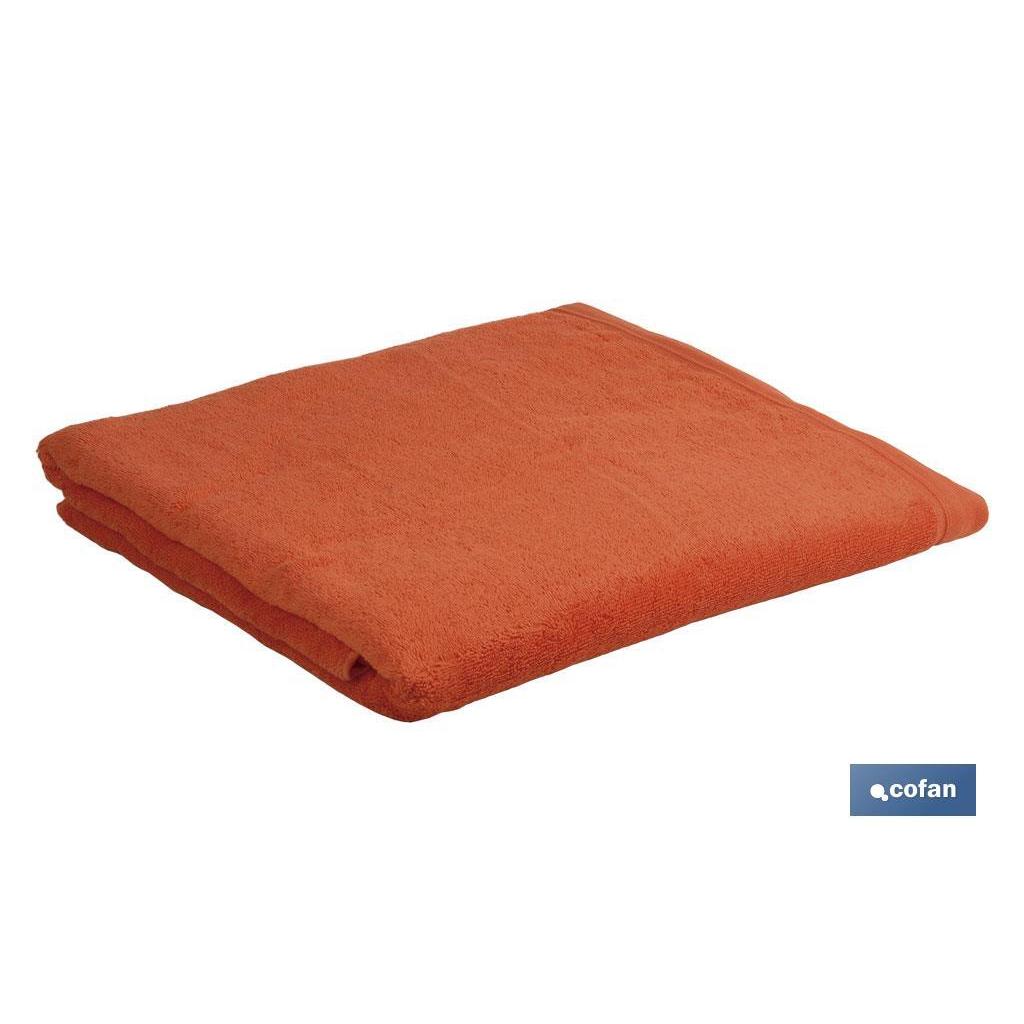 COFAN - Toalla de Baño Color Orange Modelo Amanecer 100 % Algodón Gramaje 580 g/m² Medidas 100 x 150 cm