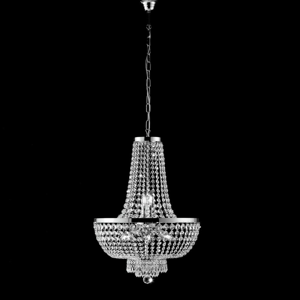 Araña Clásica Mozart Chrome 8 Luces E14