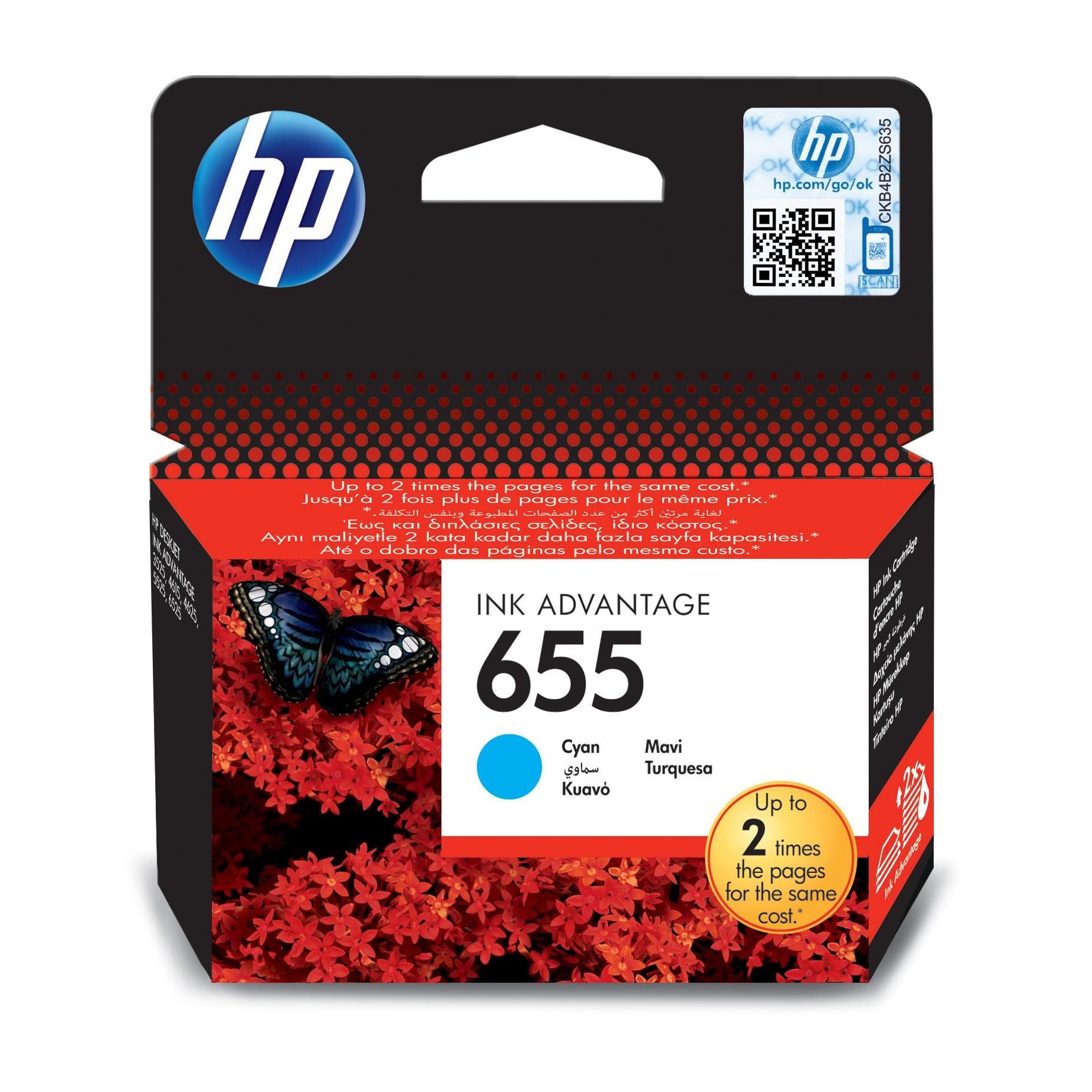 HP CZ110AE - Cartucho Original Nº655, Cian