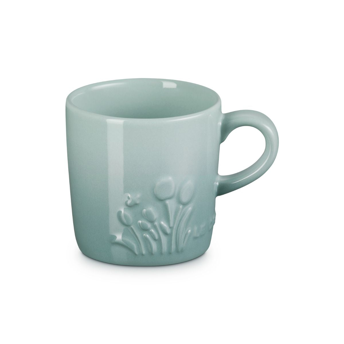 Taza Cerámica Le Creuset 200 ml Colección Jardín con Diseño Floral en Relieve, Apta para Horno, Microondas y Lavavajillas