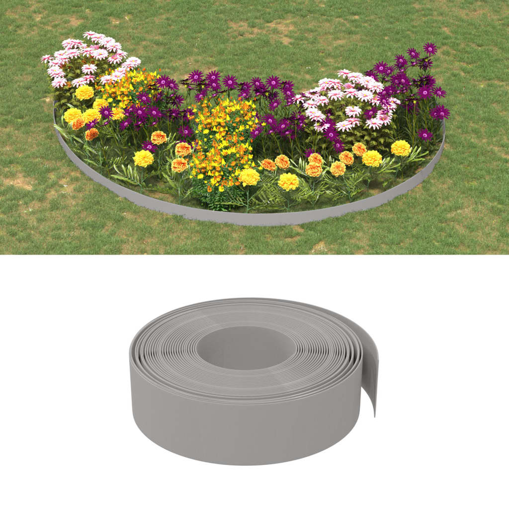 vidaXL Borduras de jardín 4 uds polietileno 10 m 15 cm borde de jardín Color Gris,  Marrón,  Negro y mas