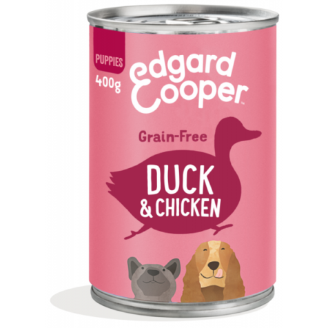 Edgard & Cooper Puppy Grain Free Pato Y Pollo Perro Latas 400 Gr