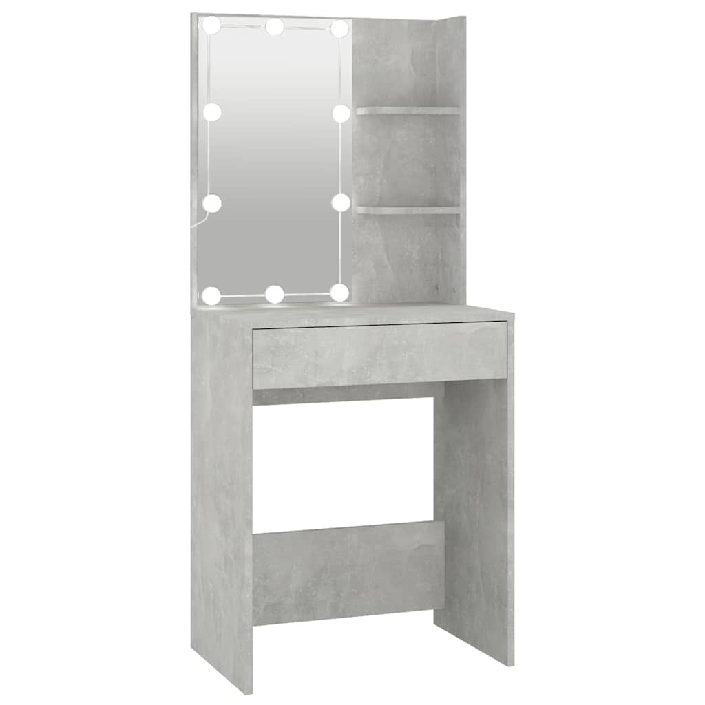 vidaXL Tocador con LED color 60x40x140 cm en color Roble Sonoma/Gris sonoma/Madera antigua y más
