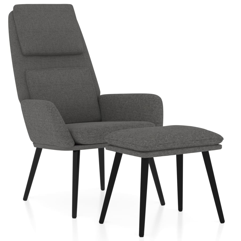 Vidaxl Sillón de Relax con Taburete Tela Gris Claro