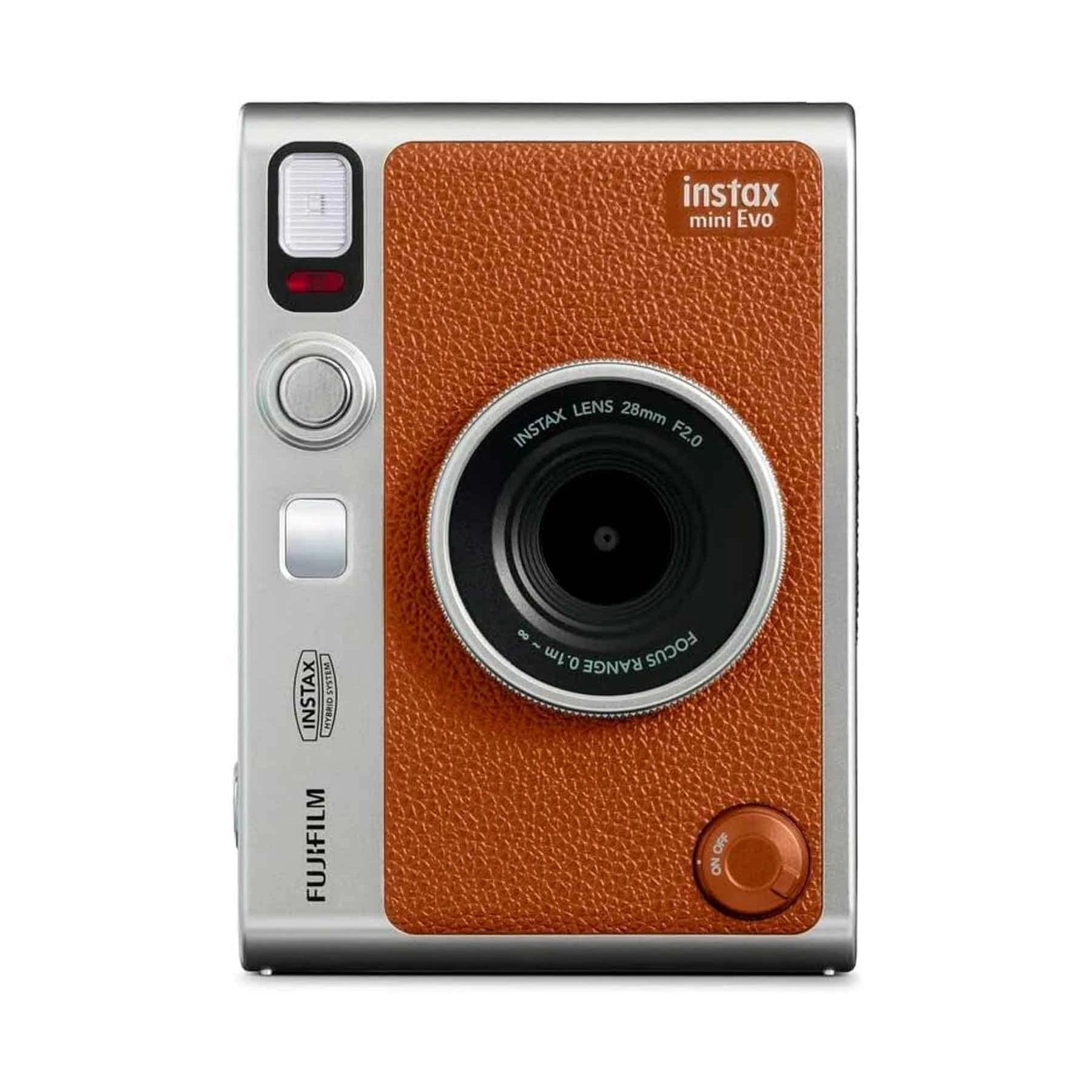 Cámara fotos digital Cámara instantánea CMOS Visor Espejo integrado para selfies FUJIFILM INSTAX MINI EVO BROWN | Bluetooth, Marrón, Inox
