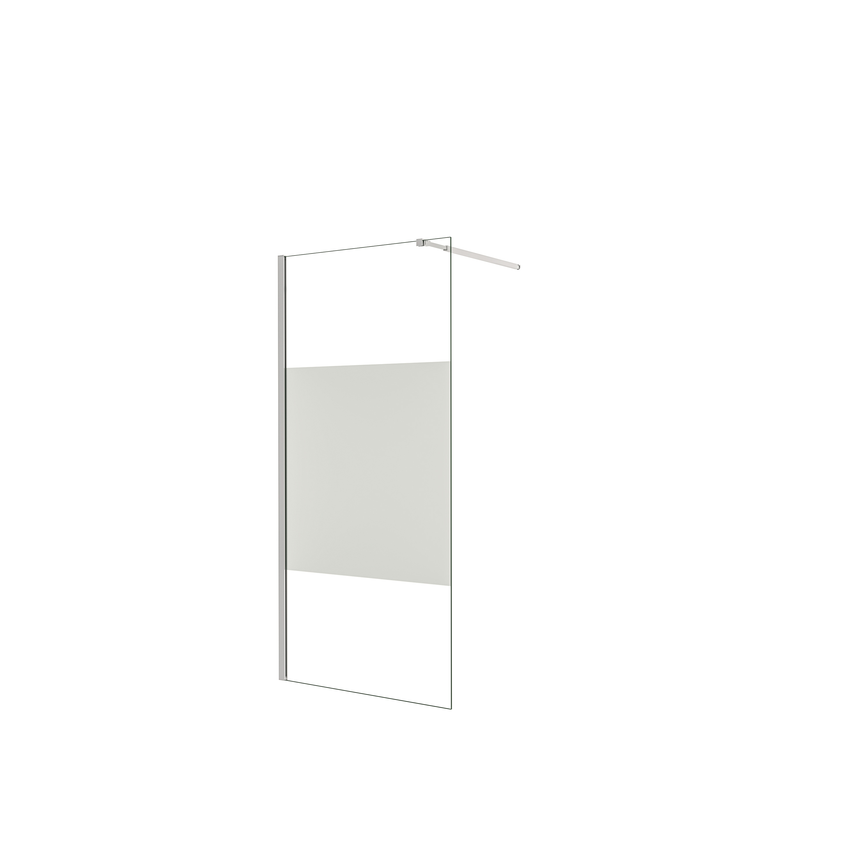 AICA Panel de ducha Serigrafiado Central Vidrio 8mm con Película de Seguridad a Prueba de Explosiones (68-70)x200cm con Barra 73-120cm