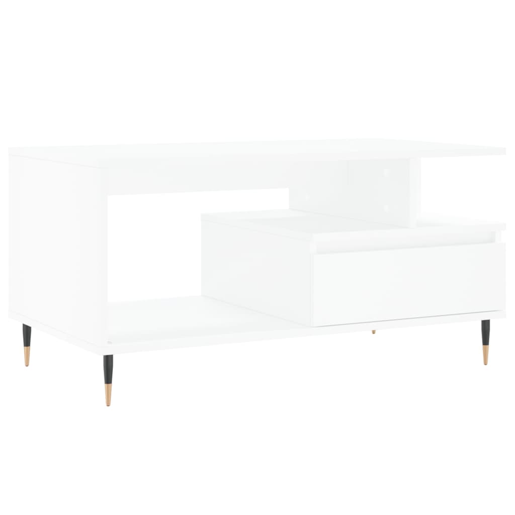 Vidaxl Mesa de Centro Madera Contrachapada 90x49x45 Cm Blanco