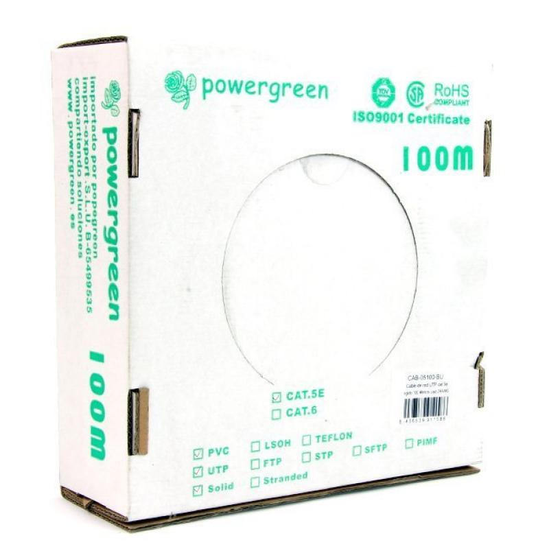 Pg Bobina De Cable Cat 5E Utp 100 Metros Pvc Caja