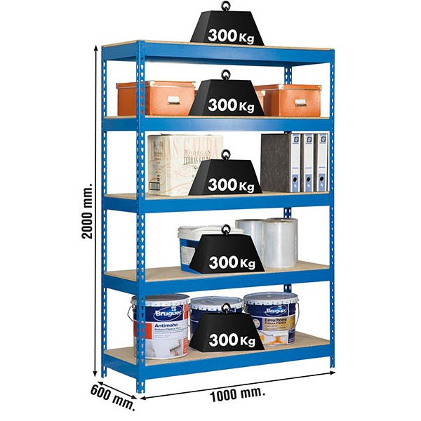 Estantería SIMONRACK Bricoforte 1006-5 chipboard azul/madera