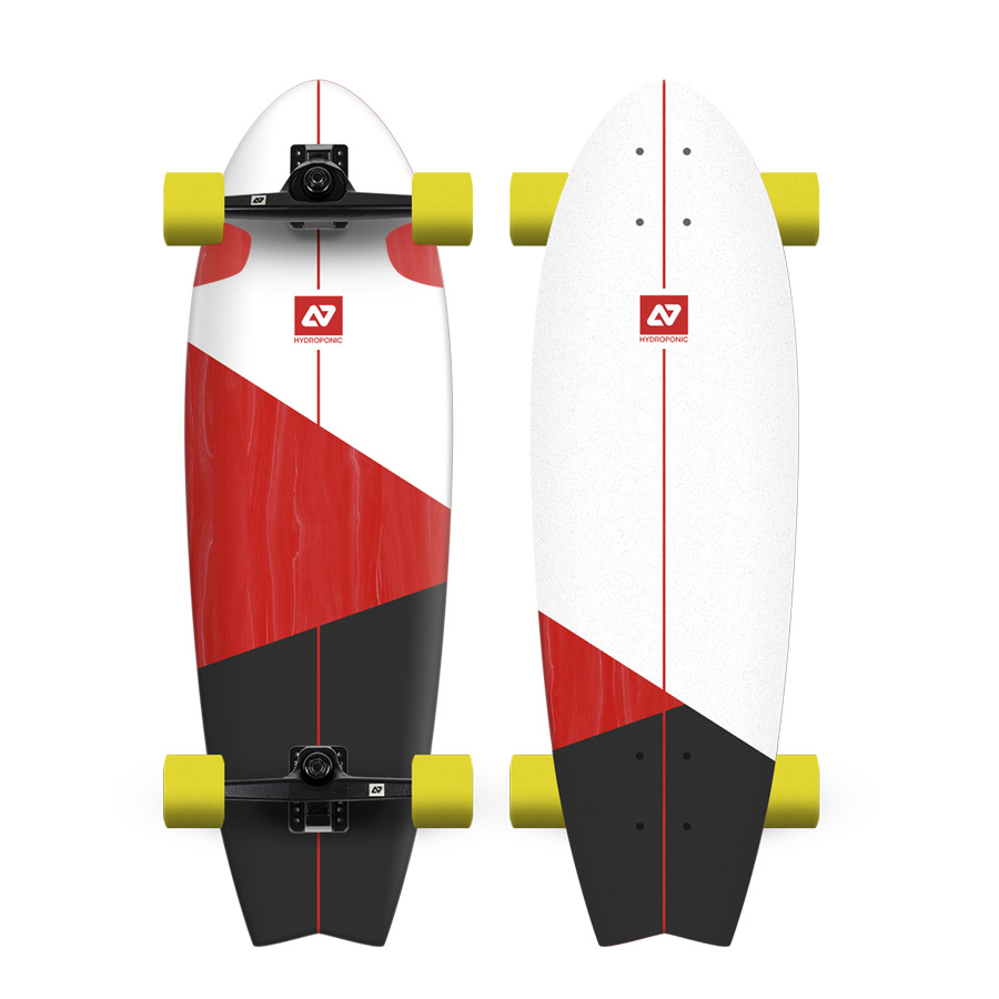 SURFSKATE HYDROPONIC FISH 31,5'' L0126-01 VORTEX BLACK / RED