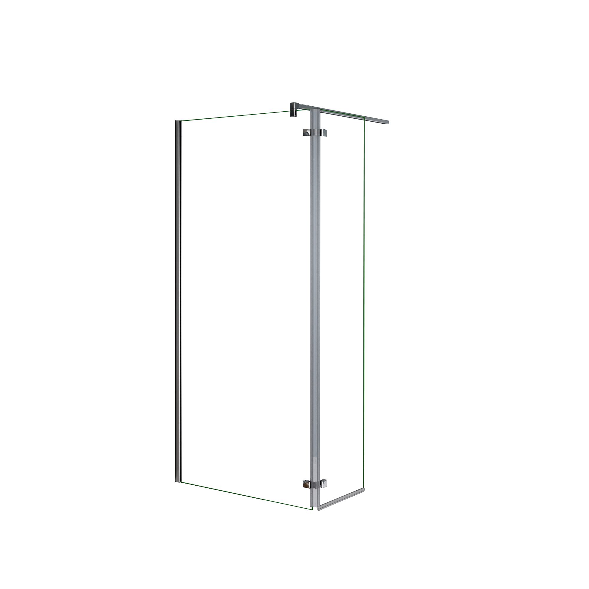 Walkin,Panel de ducha,2 hojas con Bisagra Panel fijo+giratorio,Vidrio Antical 8mm,Barra Fija 90cm,Perfil Cromado,([78-80]+40)x200cm