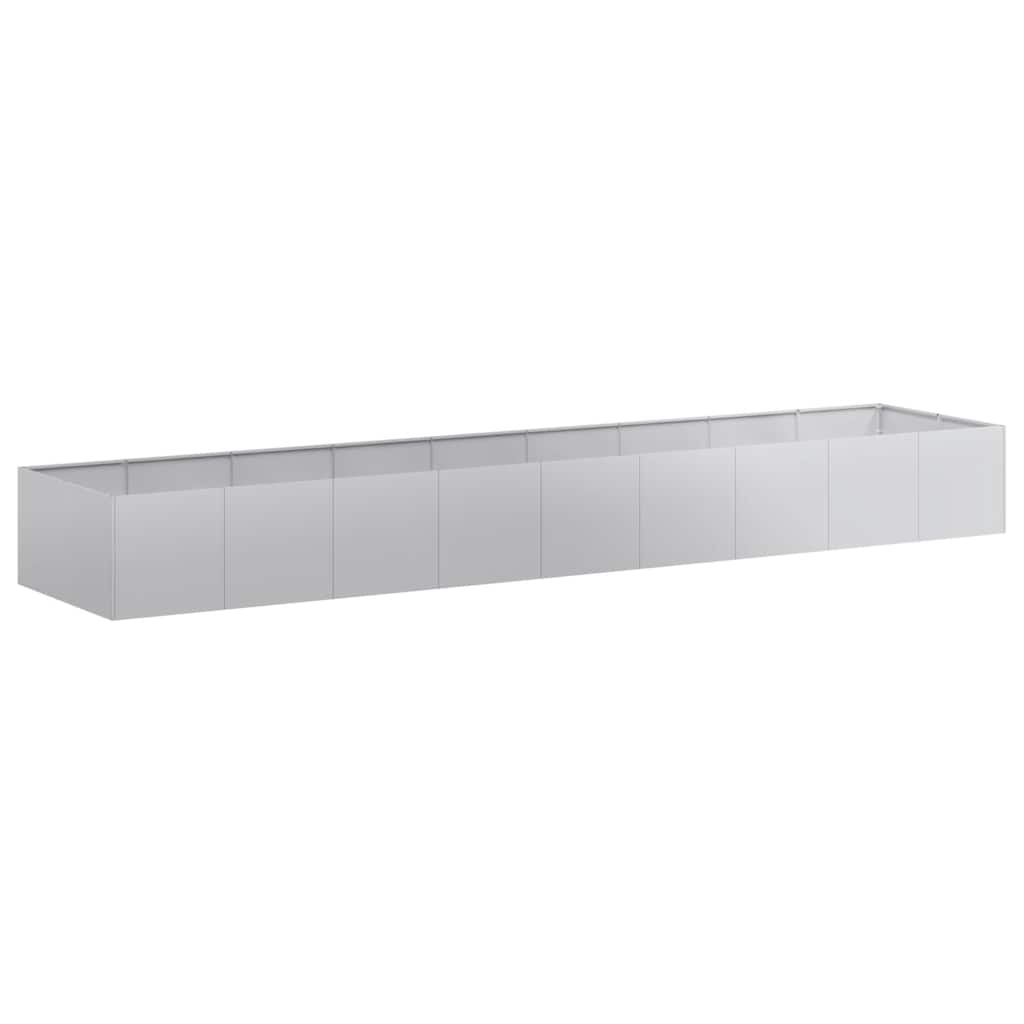 vidaXL Jardinera de acero galvanizado 360x80x40 cm