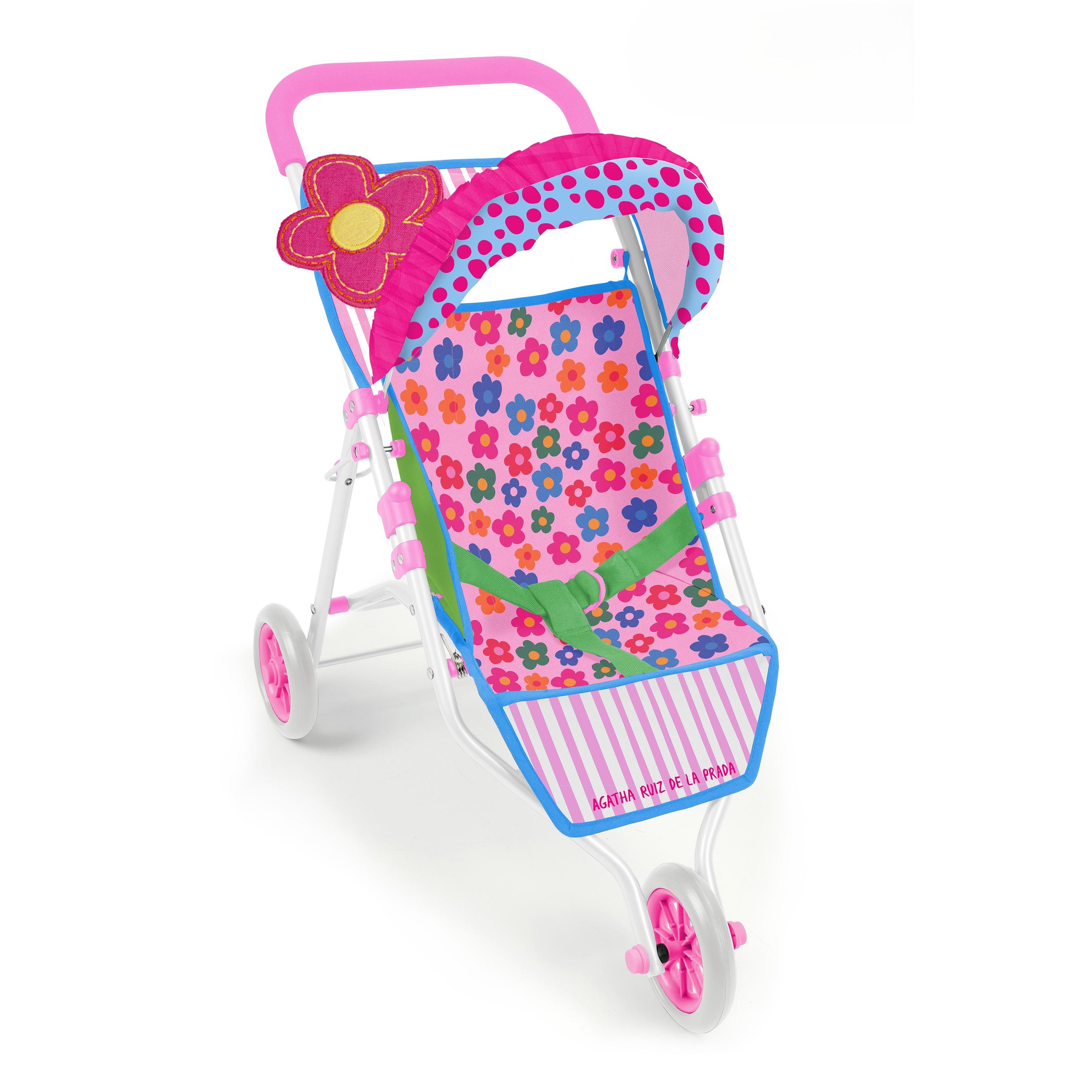 Carrito Muñecas Agatha Ruiz de la Prada (3906) – 3 Ruedas - Montaje Rápido y Sencillo - A partir de 3 años