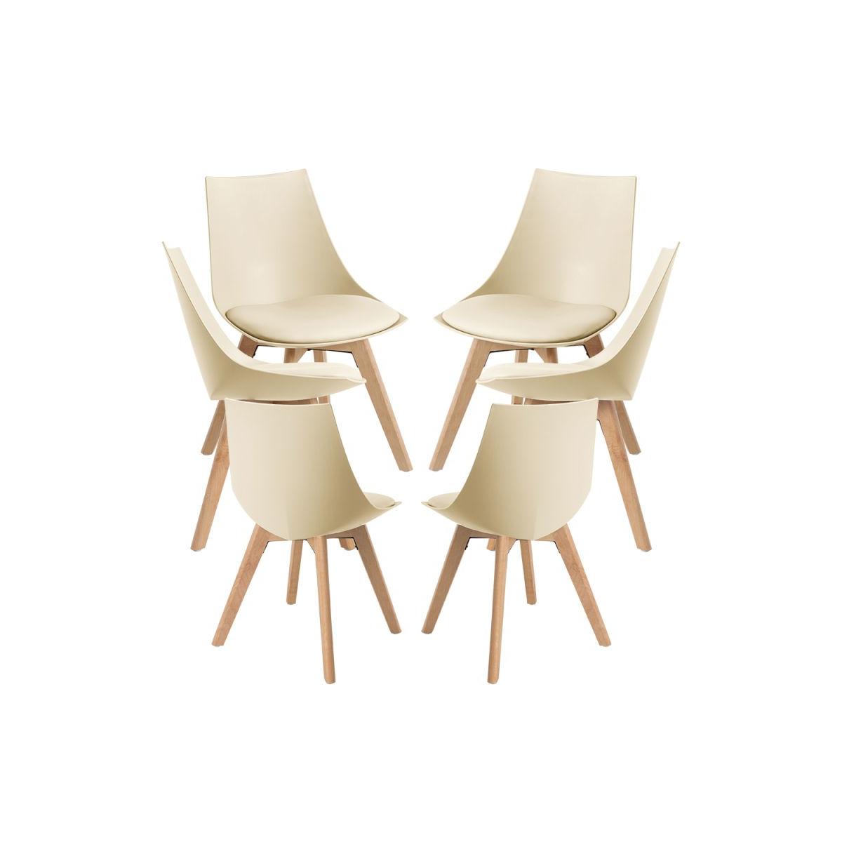 Regalos Miguel - Packs Sillas Comedor - Pack 6 Sillas Blok - Beige