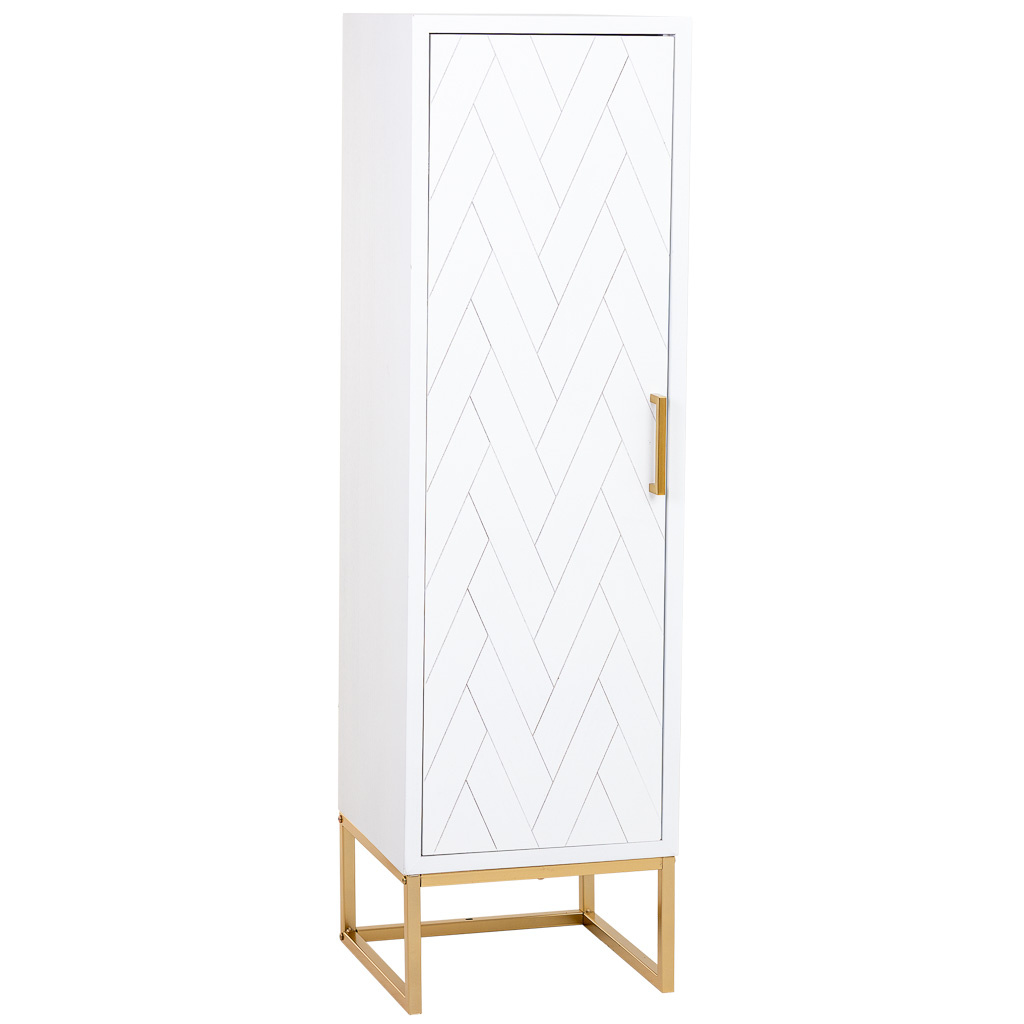 Wonderlust Deco - Armario de 3 estantes madera y metal 40.5x37x139,5h cm Blanco 40,5x37x139,5h cm