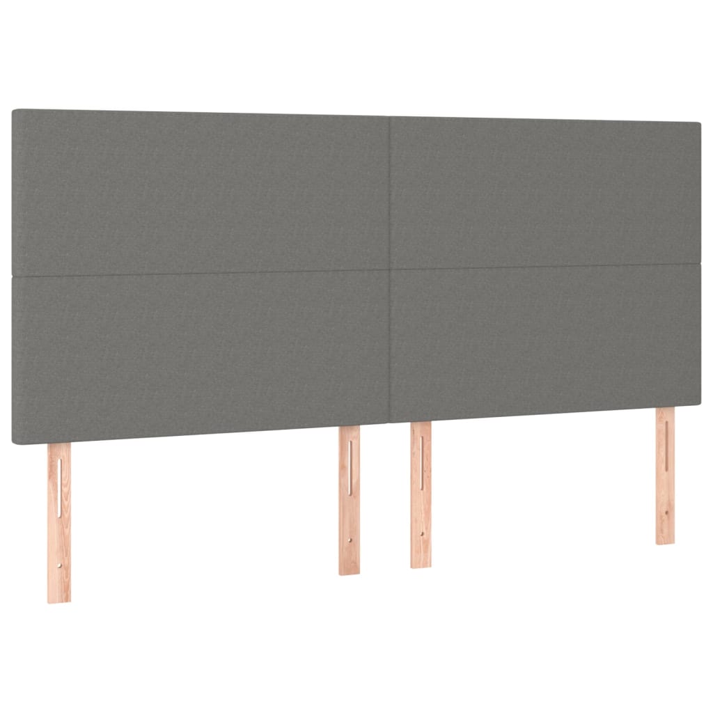 vidaXL Cabecero con luces LED tela gris oscuro 180x5x118/128 cm