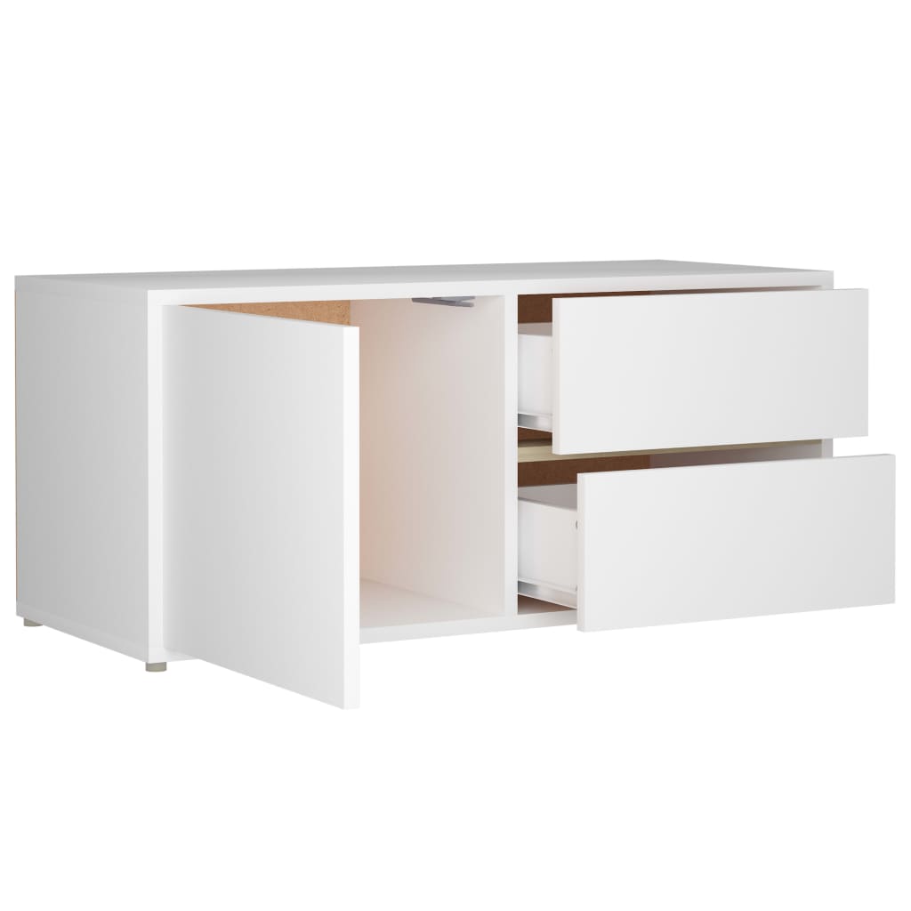vidaXL Mueble para TV madera contrachapada blanco 80x34x36 cm