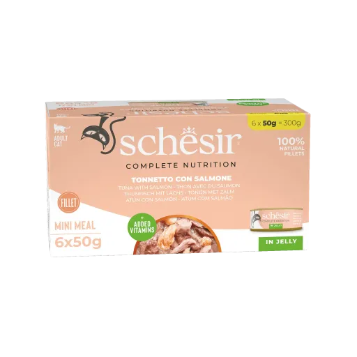Schesir  Comida Húmeda Multipack de Atún con Salmón (Gatos , Comida , Comida húmeda) - 6x50 gr