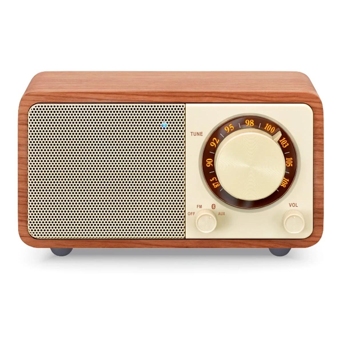 Radio Analógico con Altavoz Radio con mueble de madera Sangean WR-7 PLUS  | FM, Cerezo natural