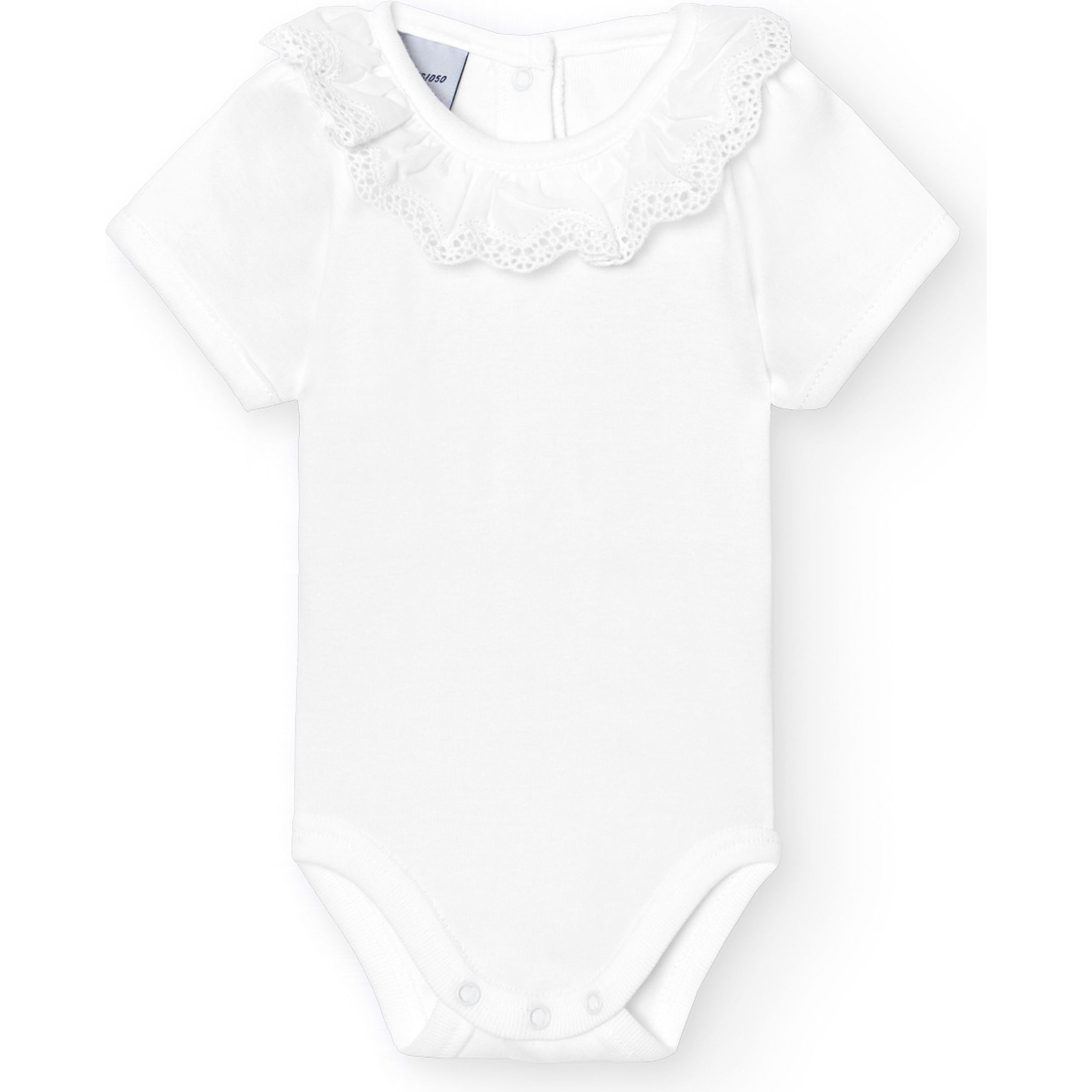 Babidu - Bodysuits de bebé con cuello de volantes Bolillo 100% algodón fabricado en España - Bodysuits de bebé fabricados por Babidu, suaves y cómodos