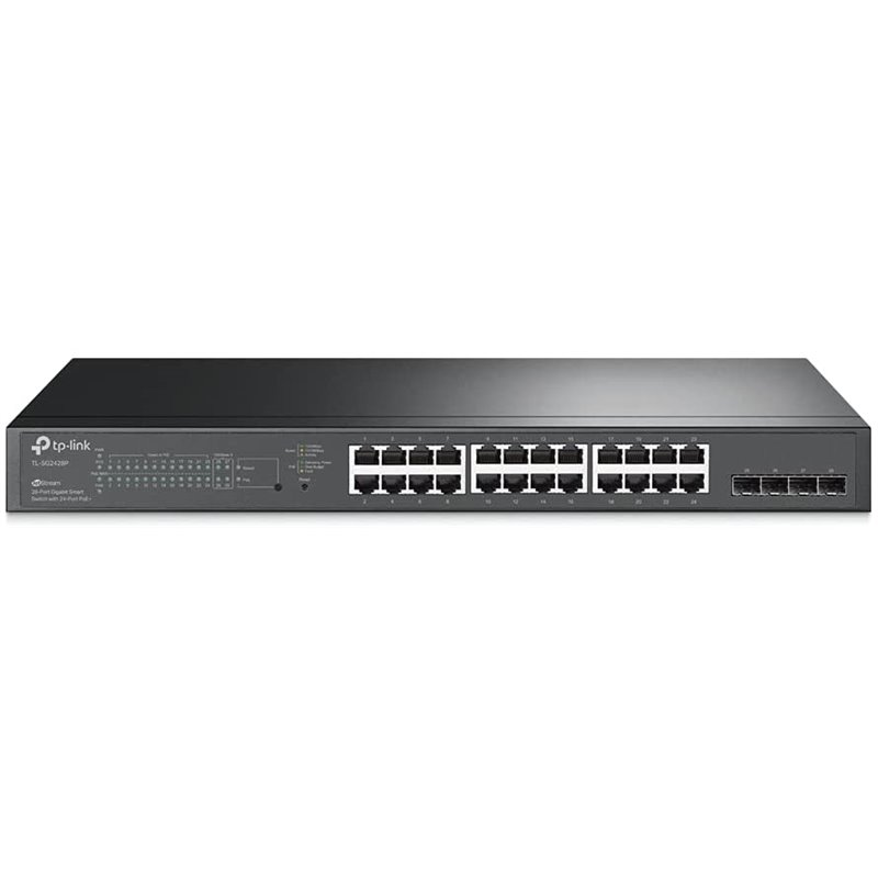 TP-Link  JetStream TL-SG2428P Switch Gigabit Smart PoE de 28 puertos con 4 ranuras SFP