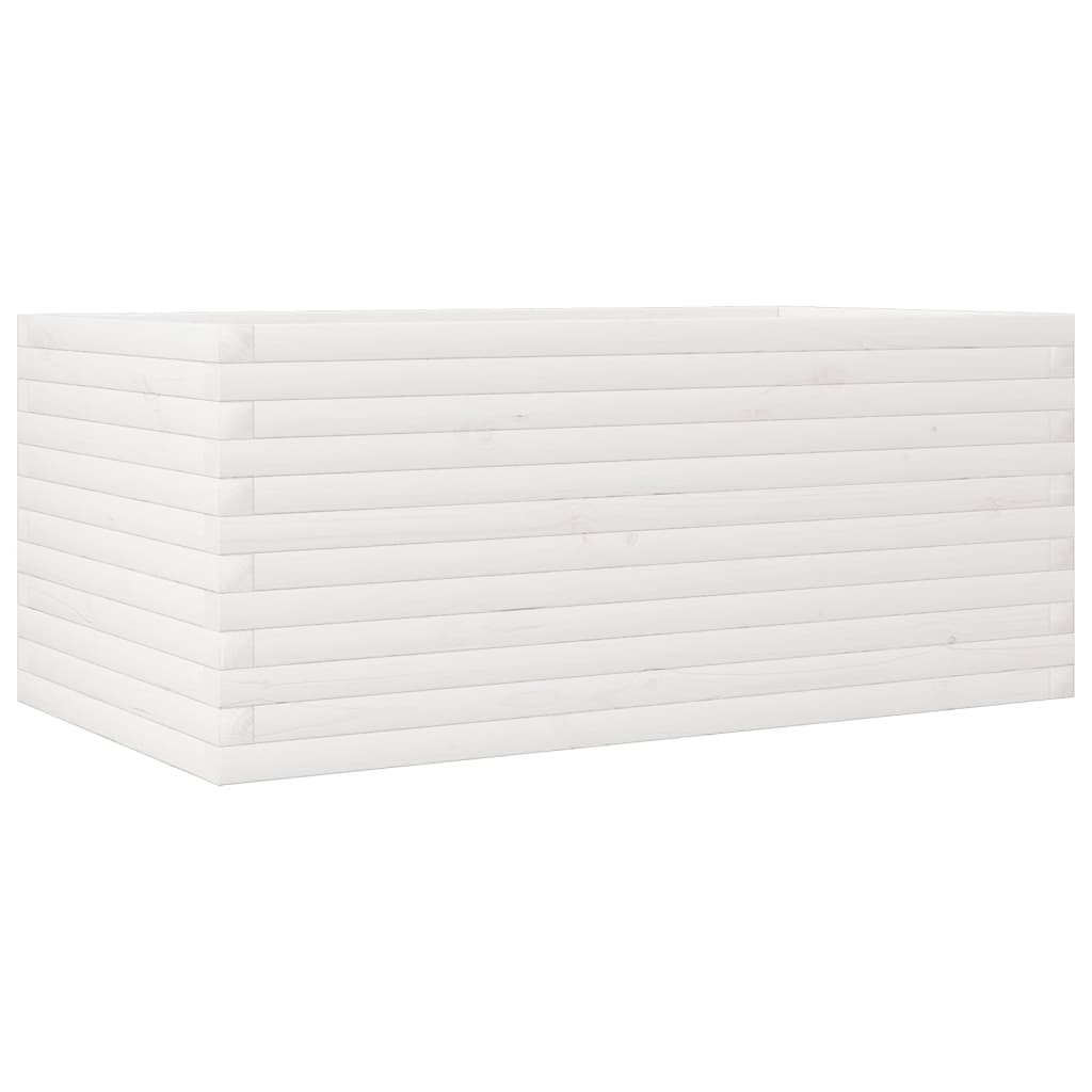 vidaXL Jardinera de madera de pino impregnada 110x60x46 cm Color Pino natural,  Blanco,  Marrón cera y mas