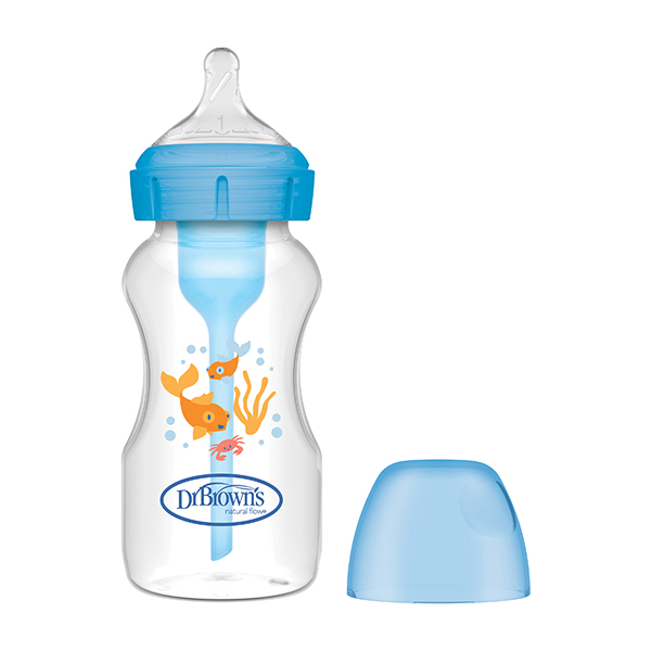 Biberón Dr Browns 270ml Azul Bosque con Tetina Similar Al Pecho